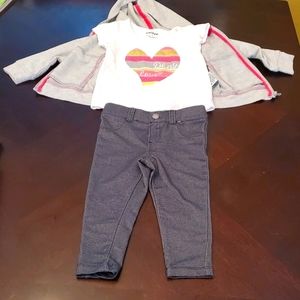 Girls Dkny 3-Piece Top, Pants & Zip-up Hoodie